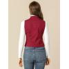 imageAllegra K Womens Buttoned Washed Denim Vest Jacket W Chest Flap PocketsBurgundy