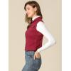 imageAllegra K Womens Buttoned Washed Denim Vest Jacket W Chest Flap PocketsBurgundy