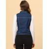 imageAllegra K Womens Buttoned Washed Denim Vest Jacket W Chest Flap PocketsDark Blue1