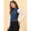 imageAllegra K Womens Buttoned Washed Denim Vest Jacket W Chest Flap PocketsDark Blue1