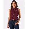 imageAllegra K Womens Buttoned Washed Denim Vest Jacket W Chest Flap PocketsDark Red