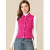 imageAllegra K Womens Buttoned Washed Denim Vest Jacket W Chest Flap PocketsFuchsia