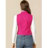 imageAllegra K Womens Buttoned Washed Denim Vest Jacket W Chest Flap PocketsFuchsia