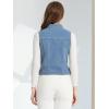 imageAllegra K Womens Buttoned Washed Denim Vest Jacket W Chest Flap PocketsLight Blueb