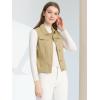 imageAllegra K Womens Buttoned Washed Denim Vest Jacket W Chest Flap PocketsLight Khaki