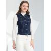 imageAllegra K Womens Buttoned Washed Denim Vest Jacket W Chest Flap PocketsNavy Blue