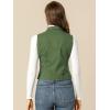 imageAllegra K Womens Buttoned Washed Denim Vest Jacket W Chest Flap PocketsOlive Green