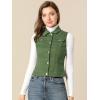 imageAllegra K Womens Buttoned Washed Denim Vest Jacket W Chest Flap PocketsOlive Green