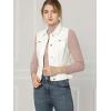 imageAllegra K Womens Buttoned Washed Denim Vest Jacket W Chest Flap PocketsWhite