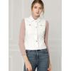 imageAllegra K Womens Buttoned Washed Denim Vest Jacket W Chest Flap PocketsWhite