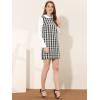 imageAllegra K Womens Long Sleeve 60s Dresses Clock Block Mini Peter Pan Christmas DressBlack