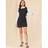 imageAllegra K Womens Long Sleeve 60s Dresses Clock Block Mini Peter Pan Christmas DressBlack White