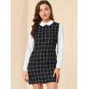 imageAllegra K Womens Long Sleeve 60s Dresses Clock Block Mini Peter Pan Christmas DressBlack White