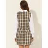 imageAllegra K Womens Long Sleeve 60s Dresses Clock Block Mini Peter Pan Christmas DressBrown