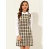 imageAllegra K Womens Long Sleeve 60s Dresses Clock Block Mini Peter Pan Christmas DressBrown