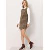 imageAllegra K Womens Long Sleeve 60s Dresses Clock Block Mini Peter Pan Christmas DressDark Brown