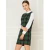 imageAllegra K Womens Long Sleeve 60s Dresses Clock Block Mini Peter Pan Christmas DressGreen