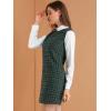 imageAllegra K Womens Long Sleeve 60s Dresses Clock Block Mini Peter Pan Christmas DressGreen Blue