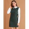 imageAllegra K Womens Long Sleeve 60s Dresses Clock Block Mini Peter Pan Christmas DressGreen Blue