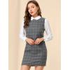 imageAllegra K Womens Long Sleeve 60s Dresses Clock Block Mini Peter Pan Christmas DressGrey