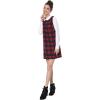 imageAllegra K Womens Long Sleeve 60s Dresses Clock Block Mini Peter Pan Christmas DressRed