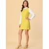 imageAllegra K Womens Long Sleeve 60s Dresses Clock Block Mini Peter Pan Christmas DressYellow