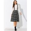 imageAllegra K Womens Tartan Plaid Suspender Skirt Vintage High Waist ALine Midi Overall DressBlack