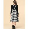 imageAllegra K Womens Tartan Plaid Suspender Skirt Vintage High Waist ALine Midi Overall DressBlack Plaid