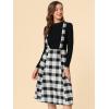 imageAllegra K Womens Tartan Plaid Suspender Skirt Vintage High Waist ALine Midi Overall DressBlack Plaid