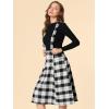 imageAllegra K Womens Tartan Plaid Suspender Skirt Vintage High Waist ALine Midi Overall DressBlack Plaid