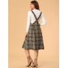 imageAllegra K Womens Tartan Plaid Suspender Skirt Vintage High Waist ALine Midi Overall DressBrown Plaid