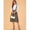 imageAllegra K Womens Tartan Plaid Suspender Skirt Vintage High Waist ALine Midi Overall DressBrown Plaid