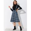 imageAllegra K Womens Tartan Plaid Suspender Skirt Vintage High Waist ALine Midi Overall DressDark Blue