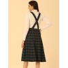 imageAllegra K Womens Tartan Plaid Suspender Skirt Vintage High Waist ALine Midi Overall DressDark Green