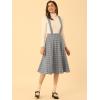 imageAllegra K Womens Tartan Plaid Suspender Skirt Vintage High Waist ALine Midi Overall DressGrey