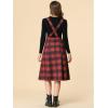 imageAllegra K Womens Tartan Plaid Suspender Skirt Vintage High Waist ALine Midi Overall DressRed Plaid