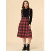 imageAllegra K Womens Tartan Plaid Suspender Skirt Vintage High Waist ALine Midi Overall DressRed Plaid