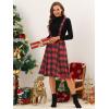 imageAllegra K Womens Tartan Plaid Suspender Skirt Vintage High Waist ALine Midi Overall DressRed Plaid