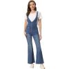 imageAllegra K Overalls Jeans for Womens Casual Adjustable Bib Bell Bottom Denim Pants JumpsuitsBlue