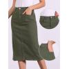 imageAllegra K Casual Denim Skirt for Womens High Waist Split Back Pockets Midi Jean SkirtsArmy Green