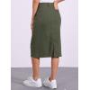 imageAllegra K Casual Denim Skirt for Womens High Waist Split Back Pockets Midi Jean SkirtsArmy Green