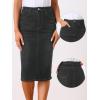 imageAllegra K Casual Denim Skirt for Womens High Waist Split Back Pockets Midi Jean SkirtsBlack