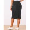 imageAllegra K Casual Denim Skirt for Womens High Waist Split Back Pockets Midi Jean SkirtsBlack