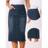 imageAllegra K Casual Denim Skirt for Womens High Waist Split Back Pockets Midi Jean SkirtsBlack Blue