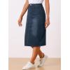 imageAllegra K Casual Denim Skirt for Womens High Waist Split Back Pockets Midi Jean SkirtsBlack Blue