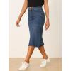 imageAllegra K Casual Denim Skirt for Womens High Waist Split Back Pockets Midi Jean SkirtsBlue