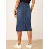 imageAllegra K Casual Denim Skirt for Womens High Waist Split Back Pockets Midi Jean SkirtsBlue