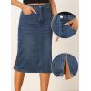 imageAllegra K Casual Denim Skirt for Womens High Waist Split Back Pockets Midi Jean SkirtsBlue