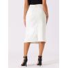 imageAllegra K Casual Denim Skirt for Womens High Waist Split Back Pockets Midi Jean SkirtsCream White