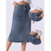 imageAllegra K Casual Denim Skirt for Womens High Waist Split Back Pockets Midi Jean SkirtsGrey Blue